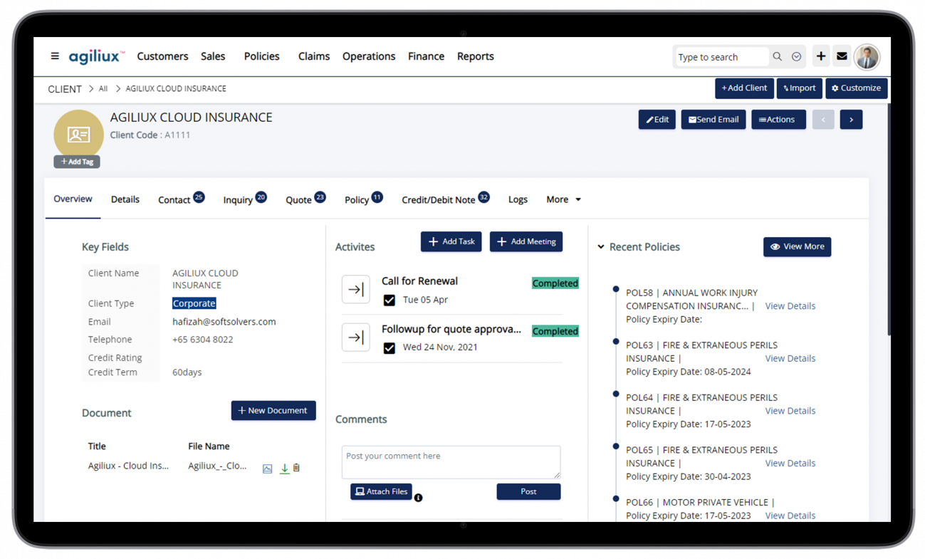 crm software for insurance customer communication