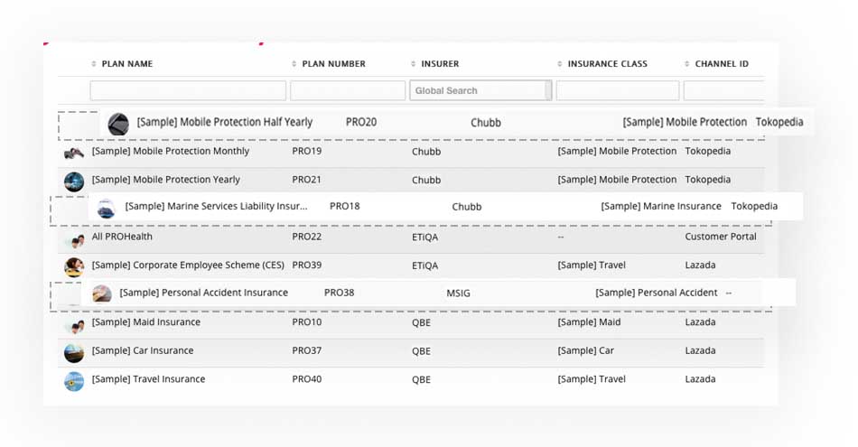 Agiliux CRM Products Dashboard